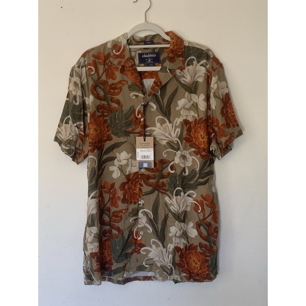 NWT Chubbies Shirt Mens Floral Sunday Shirt Large